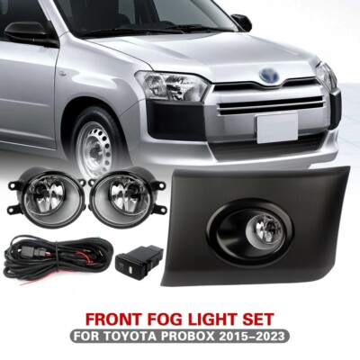 Front Bumper Fog Light Kit For Toyota Probox 2015-2023 w/Bulb Switch Wire Bezel