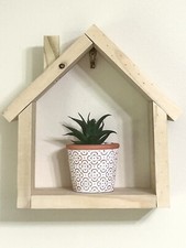 Pine House Shelf With Chimney, Unfinished Or Painted, Single Or Sets