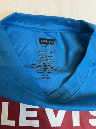 2x Levi’s Boys Short-Sleeve Graphic Blue Tee - Size Large - Picture 4 of 7