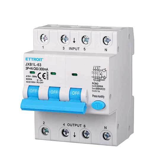 Interruttore magnetotermico differenziale 3P+N 63A 6kA 300mA 380V occupa 4 Modul