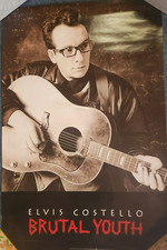 Elvis Costello Brutal Youth  PROMO POSTER never used 36x24