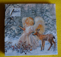 20 Servietten Winter Angel Engel Rehe VöGel 1 Packung Ovp Wald Weihnachten Ambi