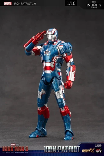 *NEW* ZD Toys Iron Man 3 Iron Patriot 1.0 Action Figure 1/10 Scale Marvel Gift