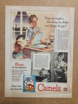 camel cigarette ads 1940s Vintage 1940's Camel Cigarettes Print Ad WW2 Send Bobby His Favorite  NOSTALGIA