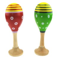 2Er-Set Mini Musik Rasseln Maracas Rot + GrüN Holzspielzeug