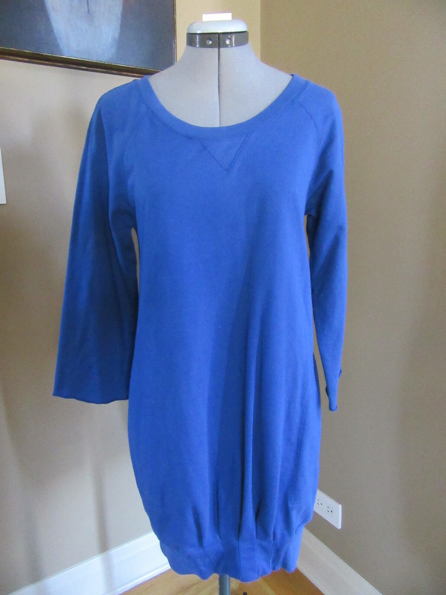 See By Chloe Blue Cotton Jersey Sweatshirt Dress Size 4, Small
