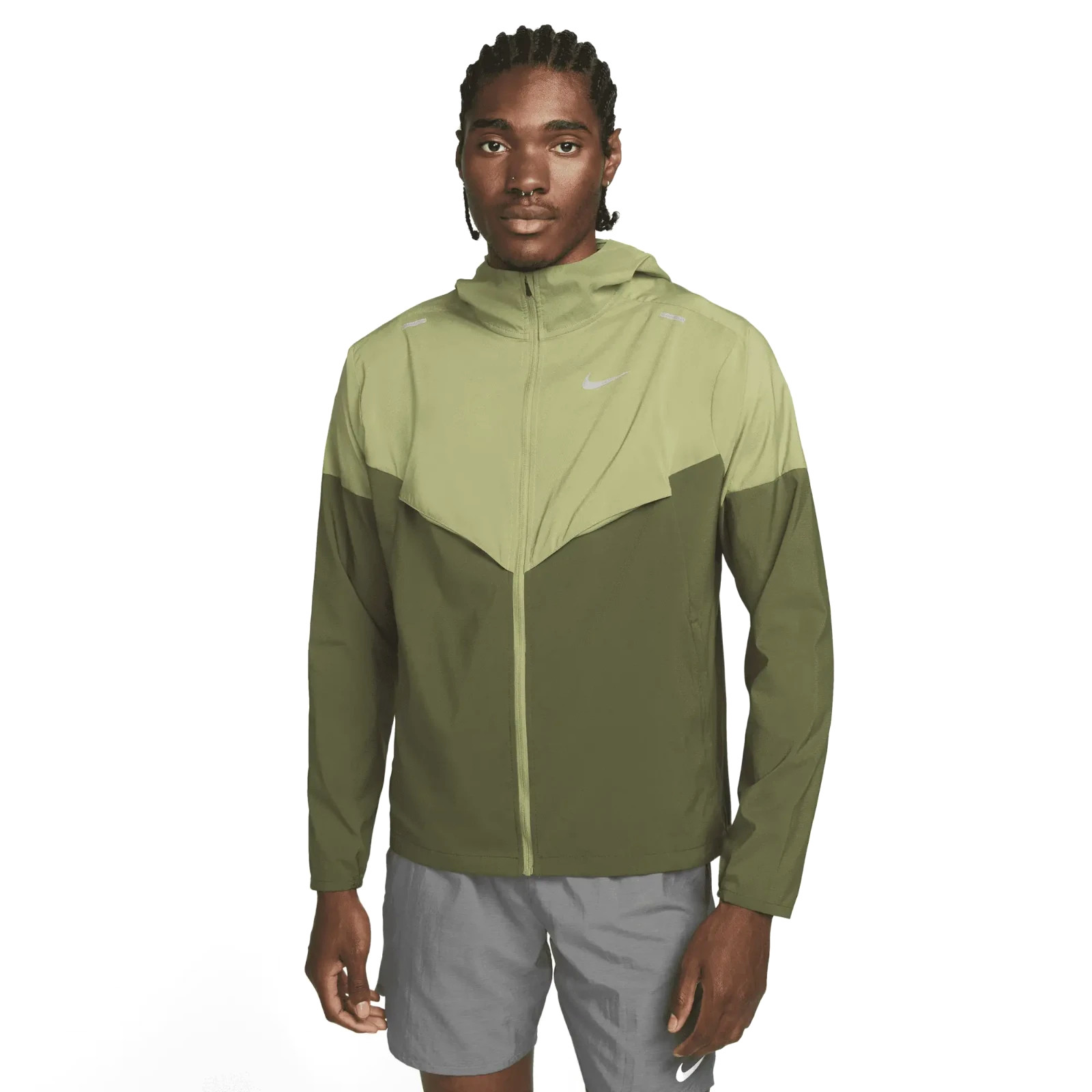 Мужская куртка для бега Nike Windrunner оливкового цвета, размер XL и XXL, CZ9070-334