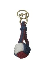 Red White Blue Nautical Maritime Sailors Monkey Fist rope knot Keychain key Ring