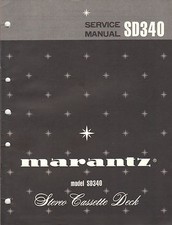 Marantz Service Manual Model SD340 stereo Cassette tape deck player Original