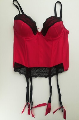 ENVOG Bustier Strumpfhalter sexy Bügel BH 85B Dessous rot