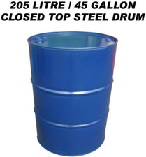205 LITRE 45 GALLON CLOSED TOP STEEL DRUM BARREL CONTAINER FOR DIESEL GAS OIL 