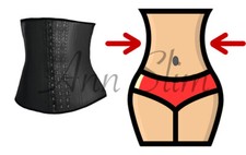 COLOMBIAN WAIST CINCHER SHAPEWEAR FAJA BLACK LATEX GIRDLE NEGRA 3HOOK 1021