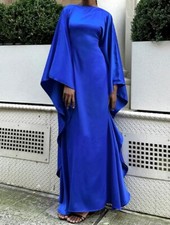 Hot Selling Women's Fashion Round Neck Dress Bat Sleeve Loose Fit Long Dress