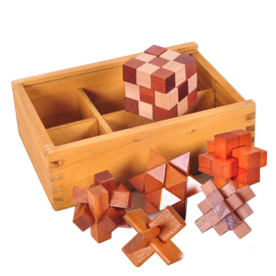New Kong Ming Lock 3D Wooden Interlocking Puzzles Game Learning Education Toys