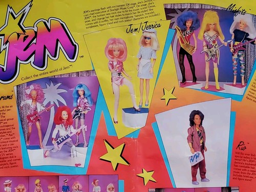 Jem & The Holograms Dolls "World of Glitter n Gold" Poster 1986 Hasbro 14X20 in - Picture 7 of 12