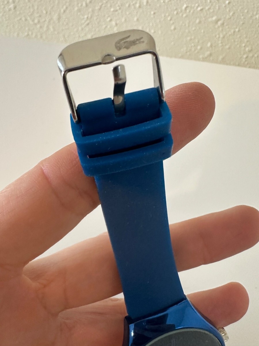 Lacoste Blue Watch Quartz Gator Face Unisex Rubber Band 42 