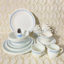 Vintage Corelle Snowflake Blue Dinnerware - by the piece