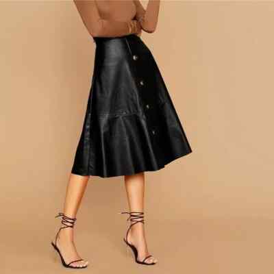 Lambskin Leather Casual Women's Black Skirt Handmade Genuine Formal Party Wear
