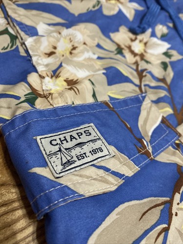 Chaps XL Hawaiian Floral Swim Shorts Trunks Swimsuit 9" inseam - Picture 2 of 7