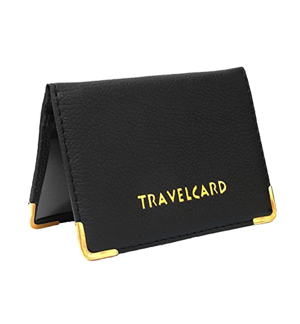 REAL LEATHER Travel Card Holder Wallet Bus Pass Ticket Soft Slim Case