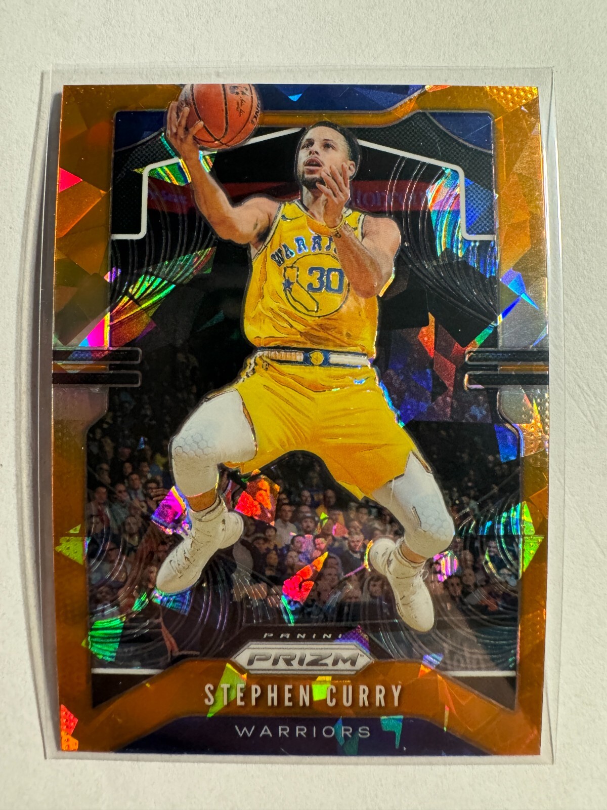 K162,218 - 2019-20 Panini Prizm Prizms Orange Ice #98 Stephen Curry