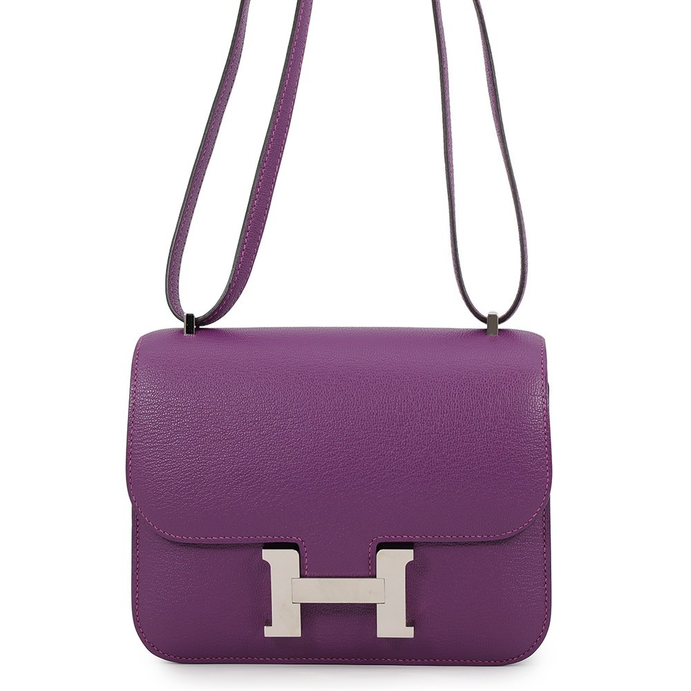 HERMES Constance3 Verso Size Mini Chevre Myzore Goatskin Anemone/Cassis