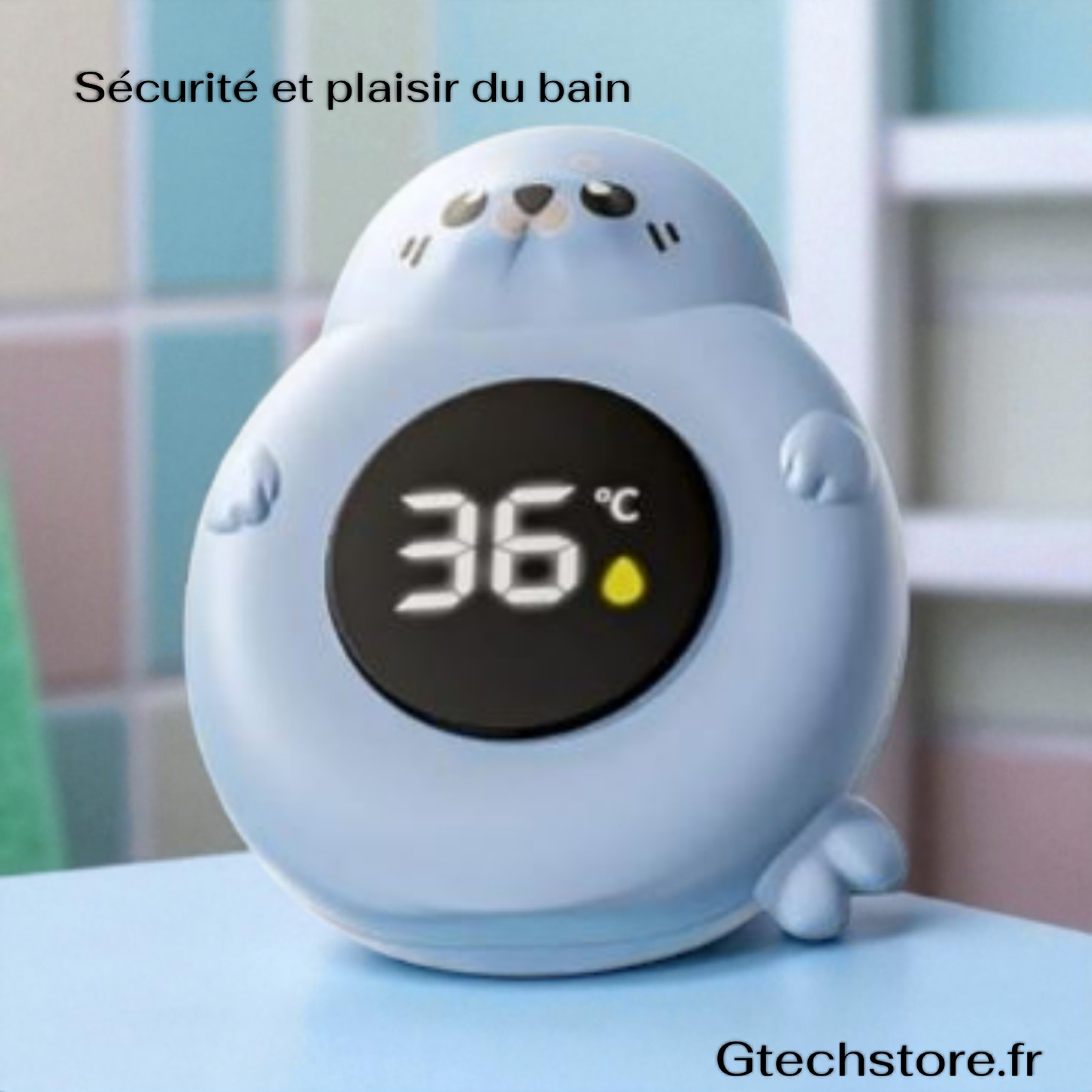 Thermomètre de bain bébé numérique avec alerte LED automatique