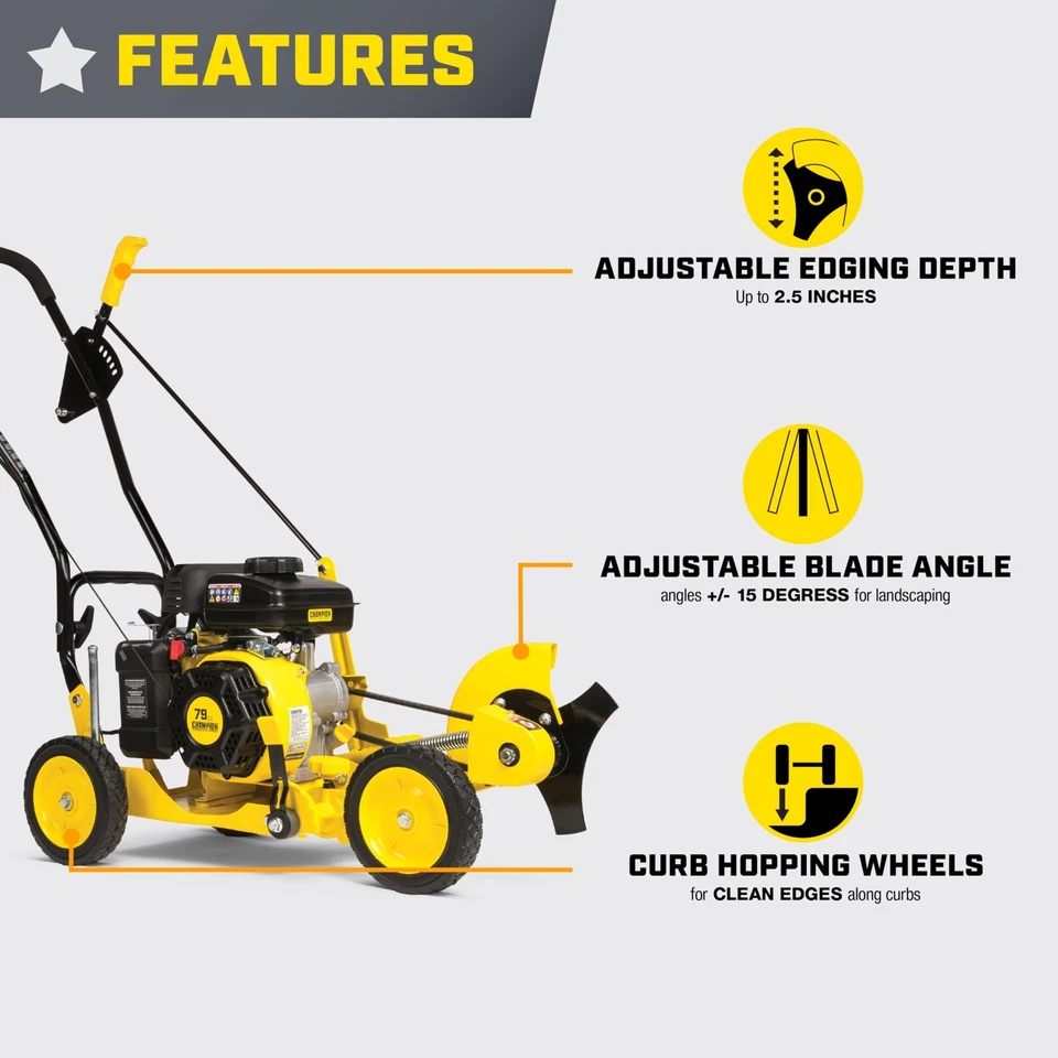 Cortadora de césped Champion Power Equipment 9 pulgadas 79cc con función de salto de bordillo Foto 2 de 4