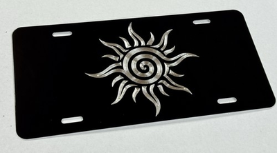 #ad Celtic Spiral Sun Car Tag Diamond Etched License Plate $34.00