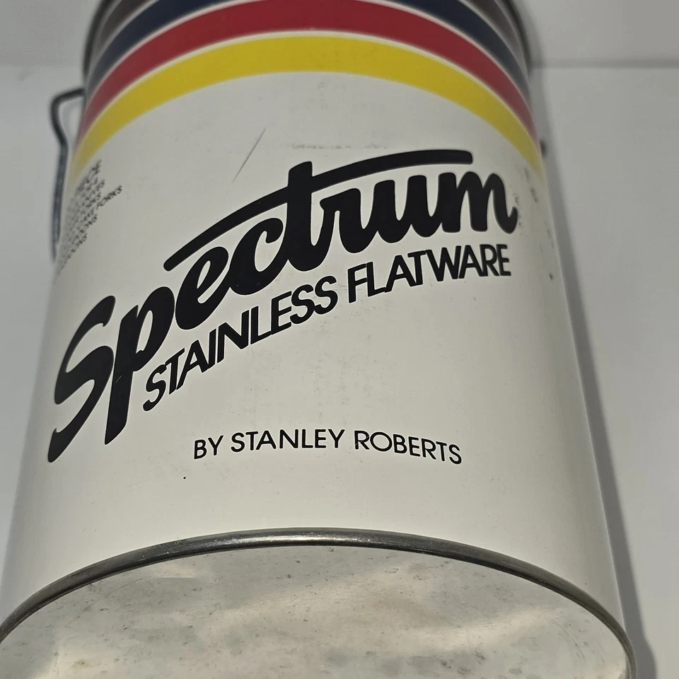 Bote de cubiertos vintage Stanley Roberts Spectrum - mediados de siglo moderno a rayas Foto 4 de 4