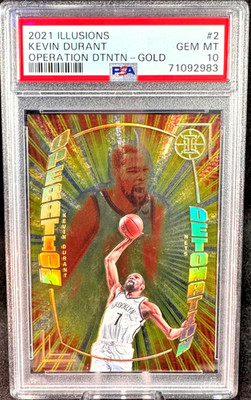 Kevin Durant 2021 Illusions Operation Detonation #2 *GOLD* Numbered /10 PSA 10