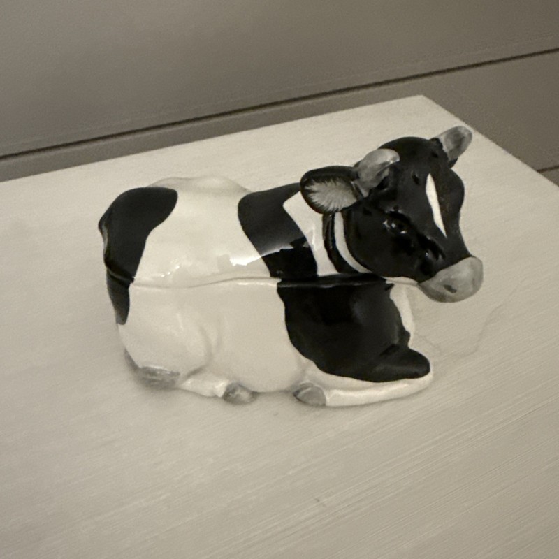Otagiri Black White Cow Condiment 5x2 1/2 In No Spoon