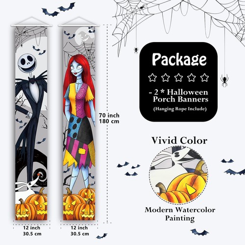 Jack Sally Banner Veranda Schilder Halloween Deko Weihnachten Albtraum hängende Ba... - Bild 4 von 7