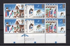 3p CHRISTMAS 1973 UNMOUNTED MINT BLOCK + PAPER JOIN PRINTING ERROR