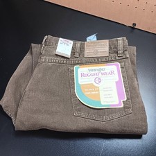 Vintage Wrangler Rugged Wear Jeans Mens 42x32 Fits 42x31 Brown New NOS USA Made