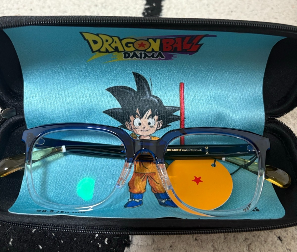 JINS x Dragon Ball Glasses DAIMA Vegeta Mini Navy Yellow Adult NEW