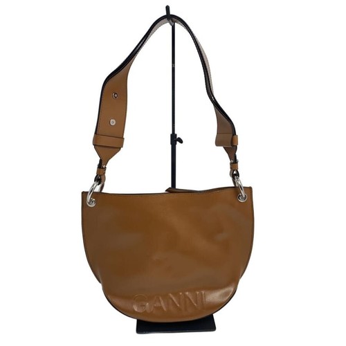 GANNI Shoulder Bag Leather Brown Womens Crossbody Casual Everyday Fashion