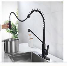 Slickblue Single Handle Kitchen Sink Faucet with Pull Down Sprayer and Soap Disp
