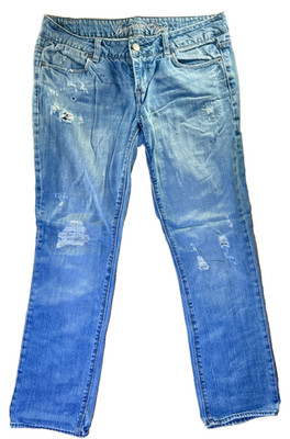 American Eagle 77 Straight Women s 8 Short Vintage Jeans Distressed