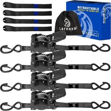 Retractable Ratchet Straps 4-pack - 1 Inch X 10 Feet 1650lb Break