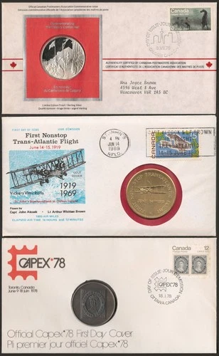 CANADA (1969-78) Three First Day Covers with Commemorative Coins (L#1727)