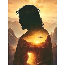 Jesus Diamond Art Kits for Adults, 5D Religious Cross Diamond Painting Kits f...