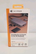 Hyper HyperDrive Dual 4K HDMI 10-in-1 USB-C Hub for M1/M2/M3 MacBooks New Sealed
