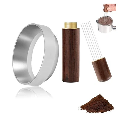 MARKENLOS Barista Accessory Set: 2 portafilters, WDT tool & 51mm dosing ring for coffee