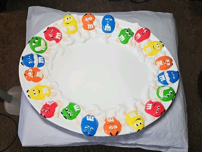 Rare! M&M s Ceramic Cookie Platter Mars Company Great Condition!!