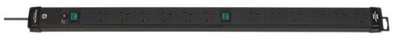 BRENNENSTUHL - Premium-Line Mains Extension Lead, 12 Gang, 3m Lead, Black