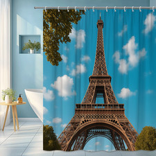 Chic Eiffel Tower Shower Curtain for Modern Bathroom Decor