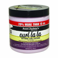 Aunt Jackie's Curls Coils Curl La La Curl Custard 18 oz, Anti-Frizz