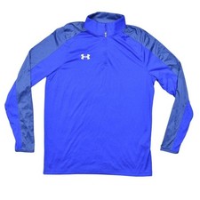 Under Armour Men's M Blue Pullover Polyester Sweater Loose Heatgear Quarter Zip