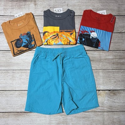 Boys Lot Of Clothes For Spring And Summer Size M. NWT! 3 S/S Shirts, Shorts